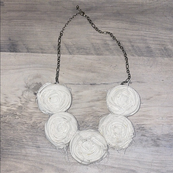 Hand crafted necklace bib statement rose floral hemp bronze chain boho artisan - Picture 2 of 10